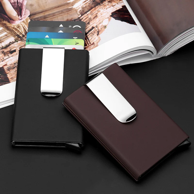 Men Women Credit Card holder Automatic Card Sets New Fashion Business ID Cards Aluminum Wallet Organizer Money Purse Bag PC0057 (8)