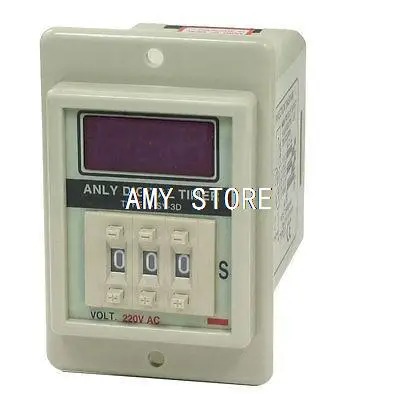 

ASY-3D AC 220V 8-Pin DPDT 999 Seconds 0-999Sec Timing Delay Timer Relay Gray