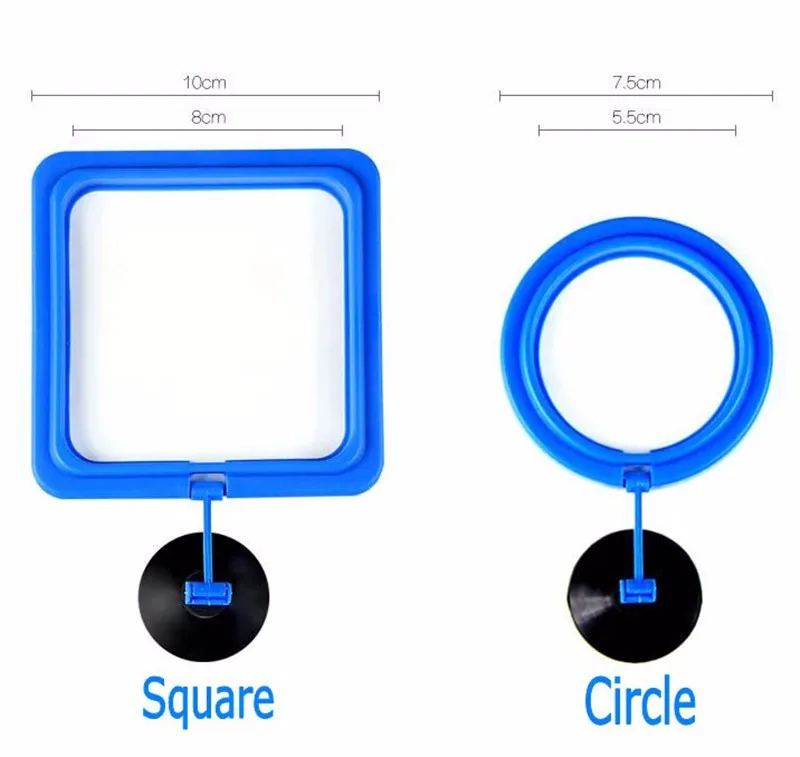 2 шт./компл. квадратное круглое Рыбное Кормление аквариумное Рыбное кольцо контейнер кормушка плавающая пищевая плавучие круг присоска аксессуар для аквариума