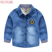 Boys Denim long sleeve font b Kids b font thicken wool winter warm font b shirts