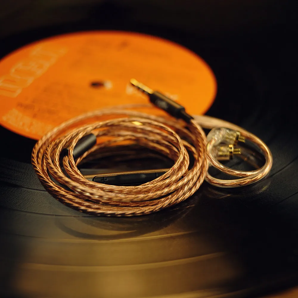 OF OM1 5N OFC Cable Dedicated 2PIN Upgrade Cable use for OM1 Whizzer HE03 with mic Cord Applies Original Headphones