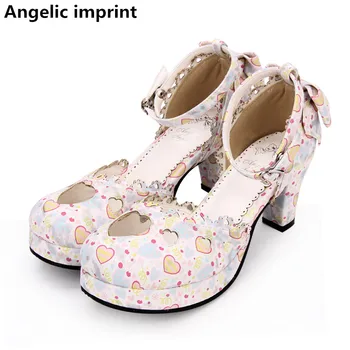 

Angelic imprint New woman mori girl lolita cosplay shoes lady high thin heels pumps women princess dress party shoes 33-47 6.5cm