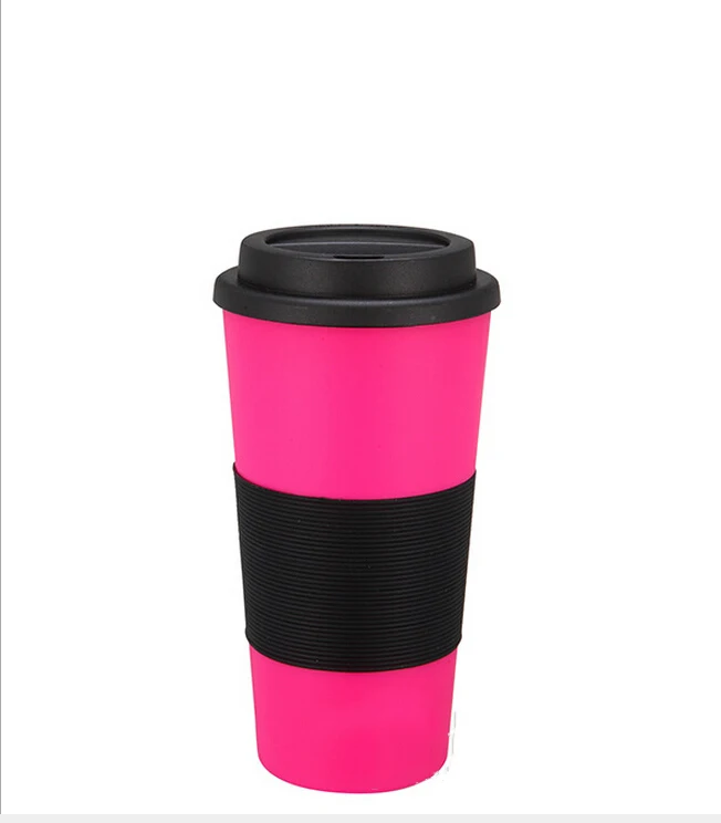 2015 new 450ml insulated plastic thermal mug with sleeve, coffee cup