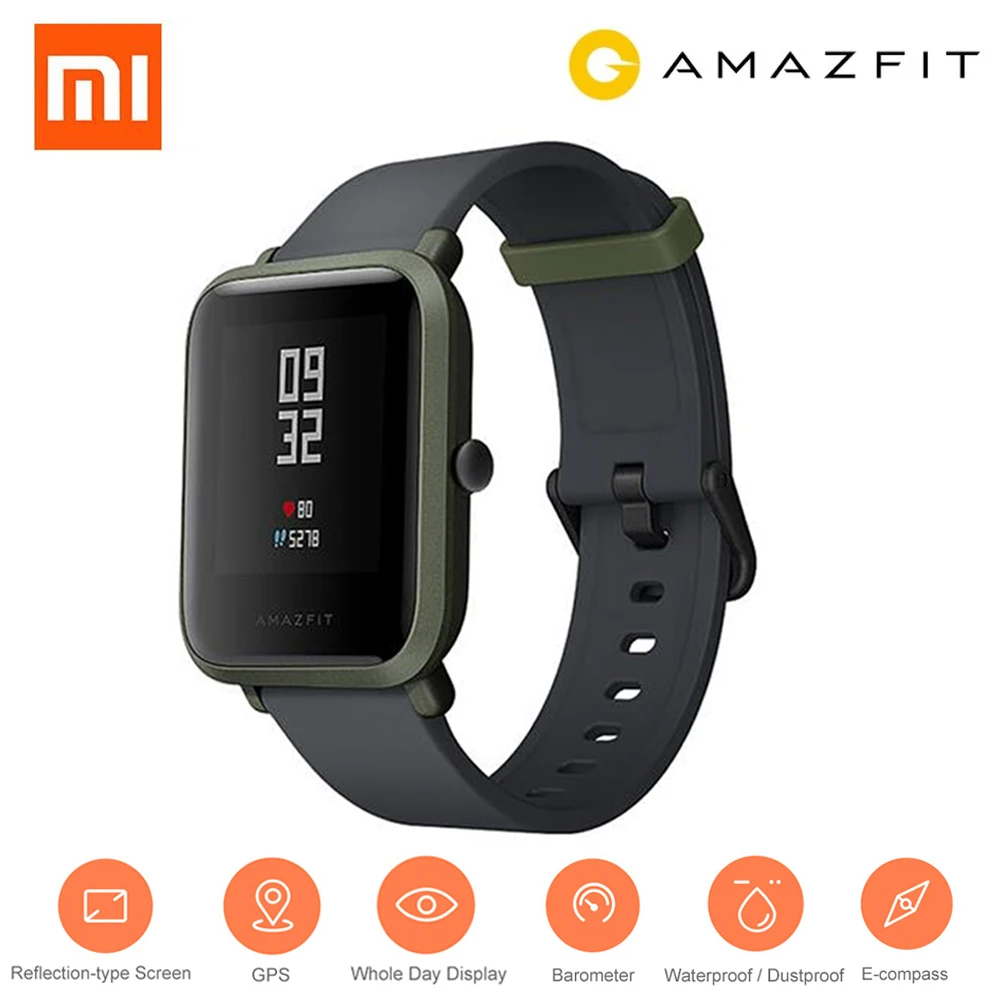 

New Huami Amazfit Bip Smart Watch GPS Smartwatch Android iOS Heart Rate Monitor 45 Days Battery Life IP68 International Version