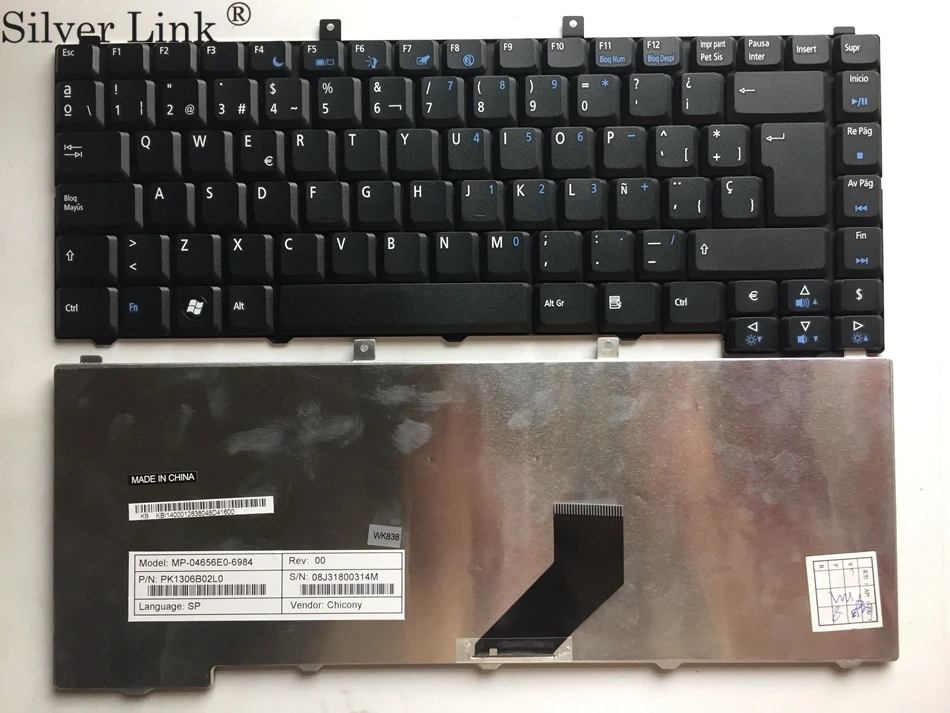 

SP Spanish keyboard for Acer AS5100 AS5610 AS3100 FL50 3690 5500 5515 310 Black laptop keyboard SP layout