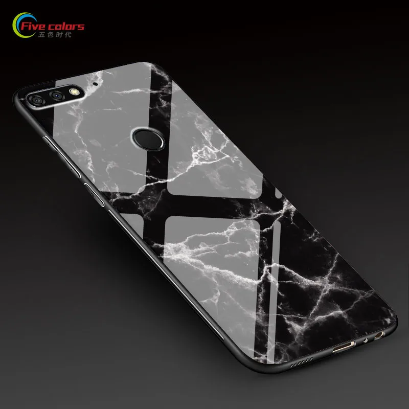 Fashion Tempered Glass Case For Huawei Honor 7X Luxury Star Space Cover Soft Edge Phone Cases for 7A Pro Capa |