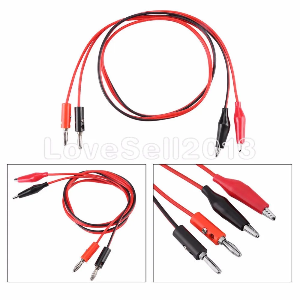 

5 Sets Alligator Test Lead Clip To Banana Plug Probe Cable Length: 1M