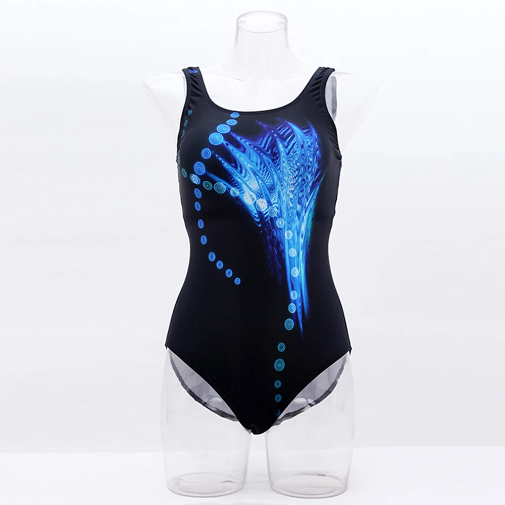 New Printed Bodybuilding Competitive Bathing Suits Women One Piece