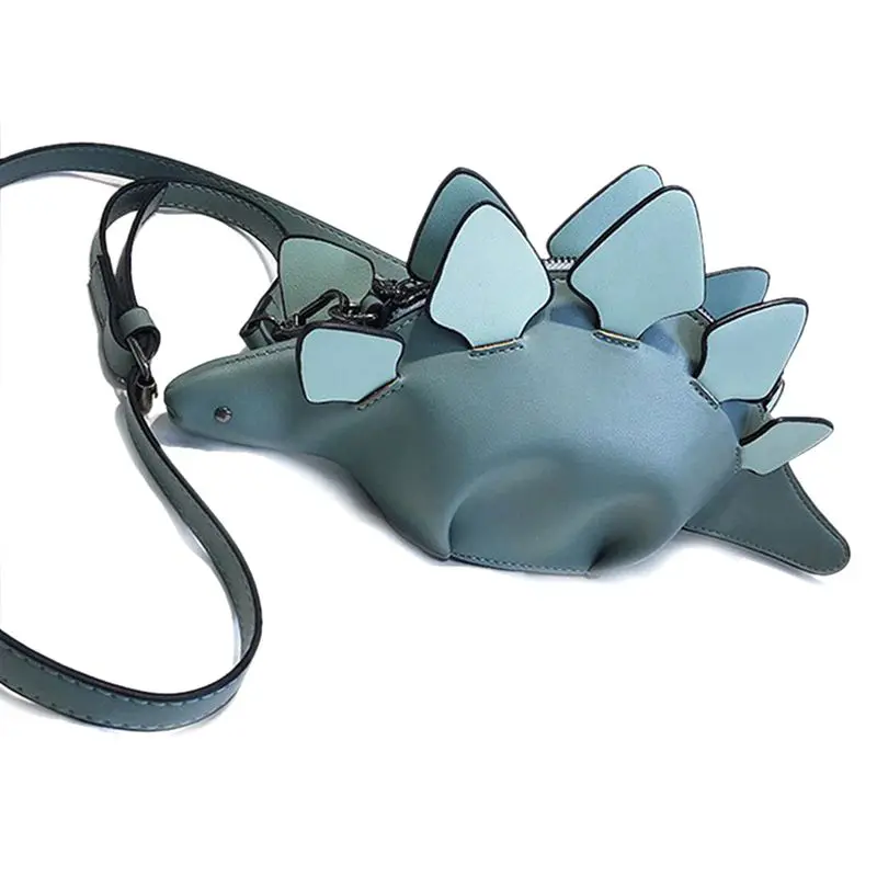 grey blue Хамелеон мультфильм сумки лоскут 3D забавные животные сумка панелями плечо сумки через плечо подарок для девочки - Цвет: grey blue