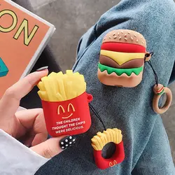Гамбургер картофель AirPods2 гарнитура Набор силиконовый чехол для iphone Беспроводной Bluetooth гарнитуры случае