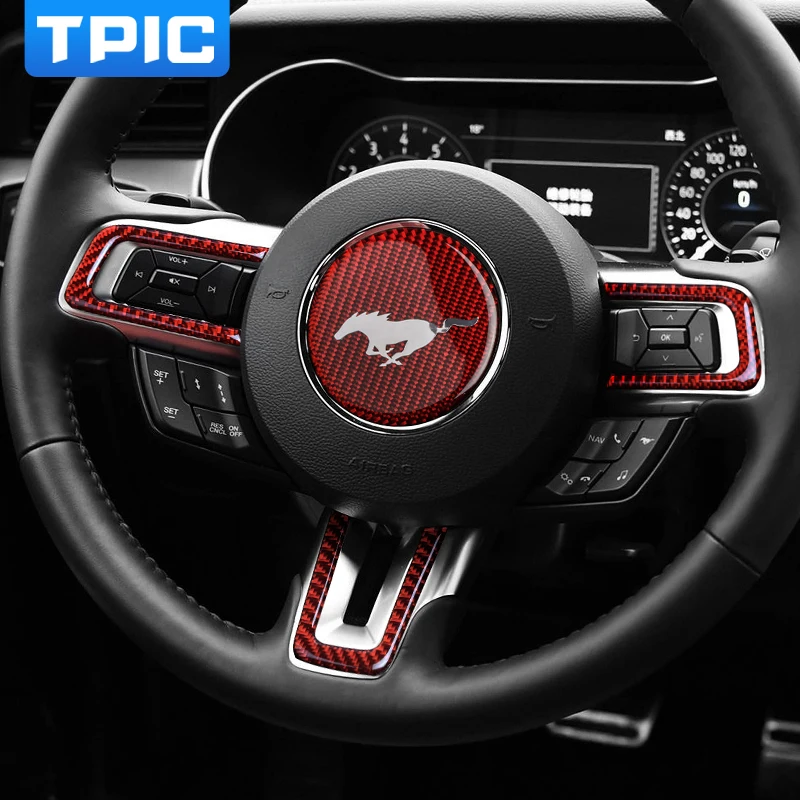 TPIC наклейка на руль автомобиля эмблема Шелби лошади из углеродного волокна
