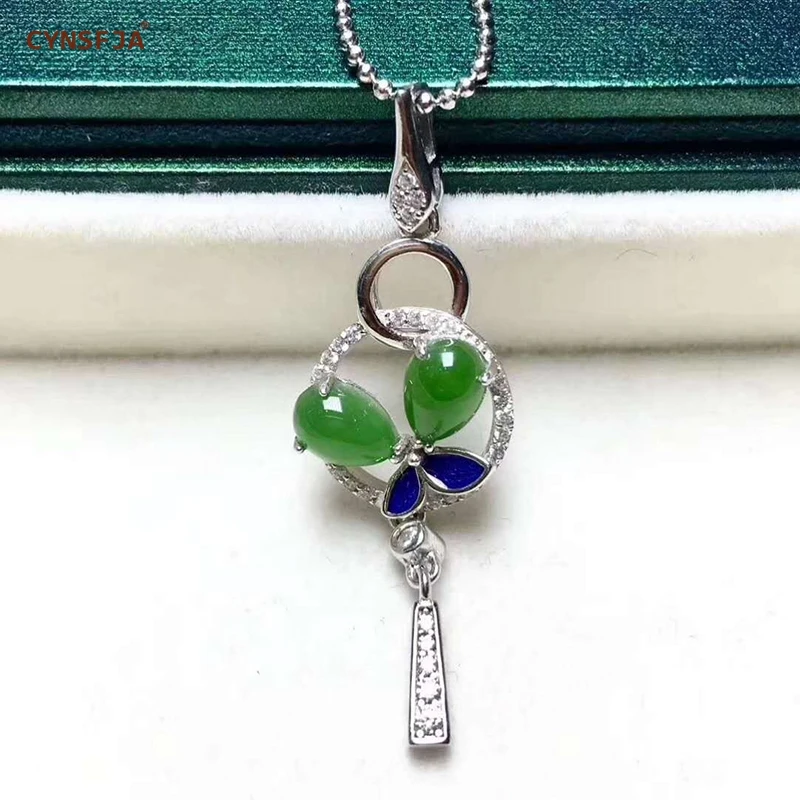 

Russian Jasper Charms Necklaces Lucky Jasper Pendant Silver 925 Certified Natural Hetian Jade Pendants High Quality Family Gifts