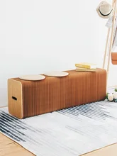 折りたたみ紙テーブルスツール北欧ファッションデザインホームリビングルームクリエイティブ家具多機能ロングスツー(China)