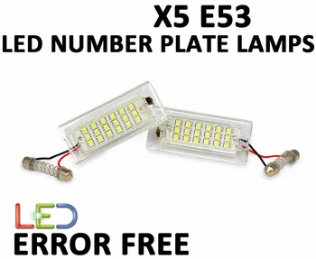 

2Pcs White LED License Plate Lights Kit Waterproof Number Plate Lamp for X3 E83,X5 E53 with Housing Bracket&Socket