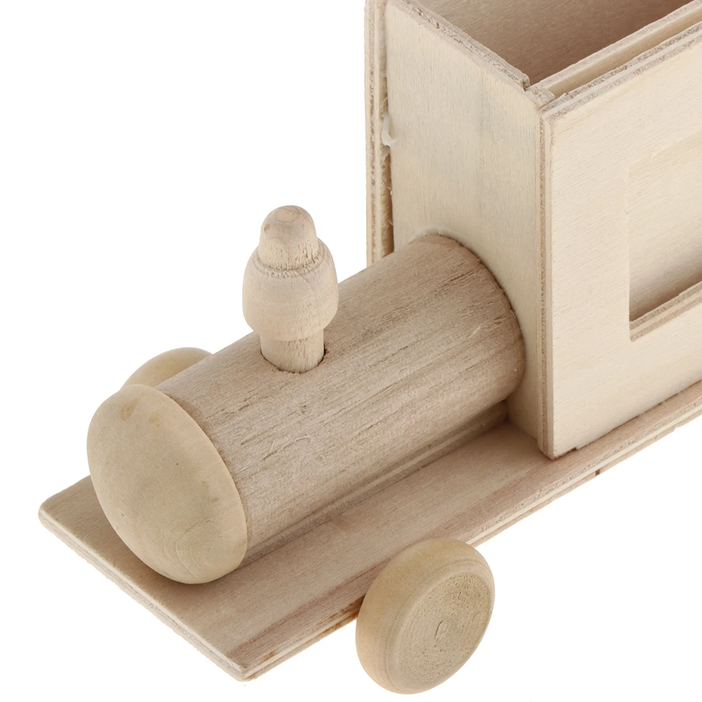 Unfinished Wood DIY Wood Pen Holder Hand Made Desk Organizer Pen Pot School Office Supplies Pen Stand Creative MDF Kids DIY Toys