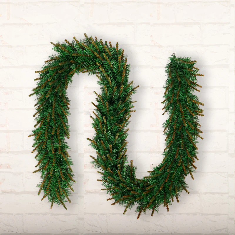 

2.7m Christmas garland green with yellow branches no/ with light decoration Christmas ornaments Christmas decorations for home