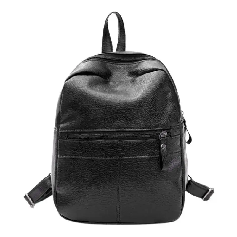 

Fashion Women PU Leather Backpack Casual Soft Shoulder Bag Backpack for Teenagers Girls Black Travel Satchel Rucksack Women Bags
