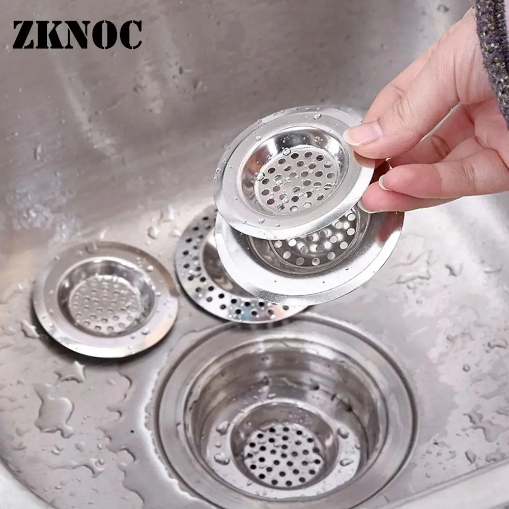 

ZKNOC 1pc Stainless Steel Sink Filter Round Hole Mesh Stainless Steel Sink Filter Kitchen Bathroom Floor Drain Colanders 3 types