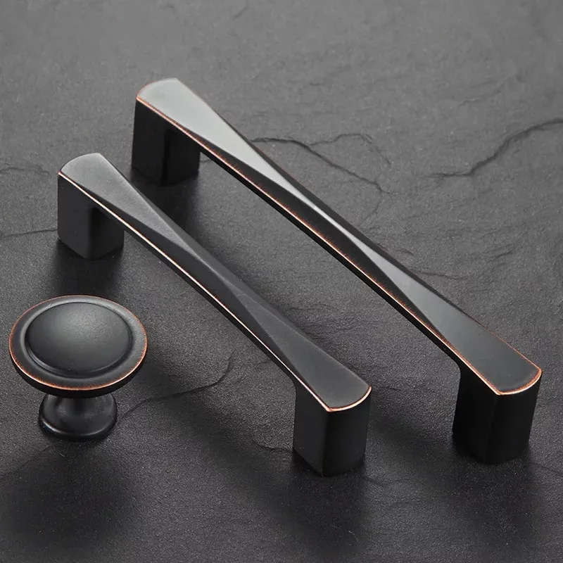 

Free shipping 5"Solid thickened kitchen cabinet black handle Cupboard pulls Drawer dresser wardrobe handles bookcase handle 96mm