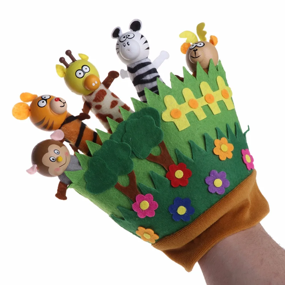 HBB Cartoon Animal Hand Puppets Animals Gloves Dolls Toy Baby Bedtime