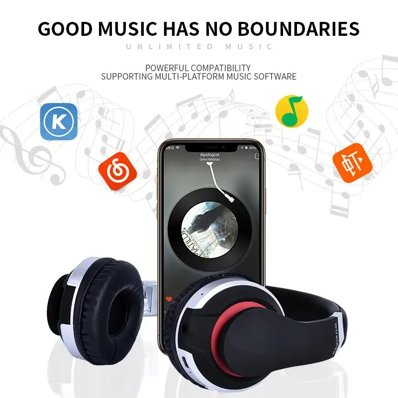 Беспроводные наушники Bluetooth гарнитура Складные стерео игровые с микрофоном