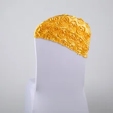 Дешевые 20 шт/партия Желтый/Синий/Розовый 3D розы спандекс гостиничный Банкетный стул задний Декор-покрытие лента для украшения свадебной вечеринки