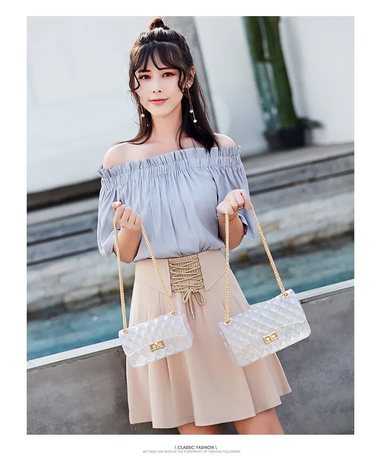 transparente gradiente doces cor crossbody sacos desenhados