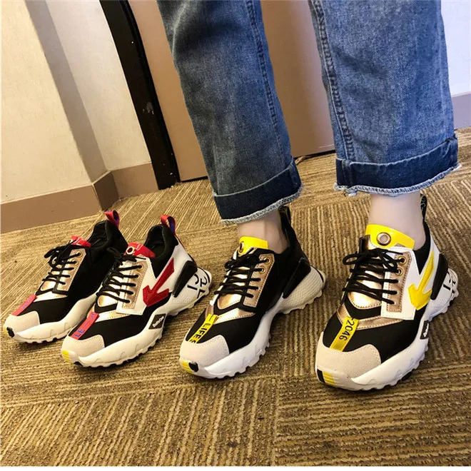 Sneakers Women Running Shoes Increasing 6CM INS Ulzza Harajuku Sneakers Cushioning Height Platform Breathable Sports Walking (15)