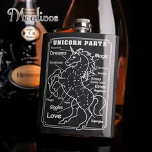 Mealivos moda unicorn 8 oz 304 de Acero Inoxidable Petaca drinkware Botella de Licor Whisky Alcohol olla de vino regalos jagermeister
