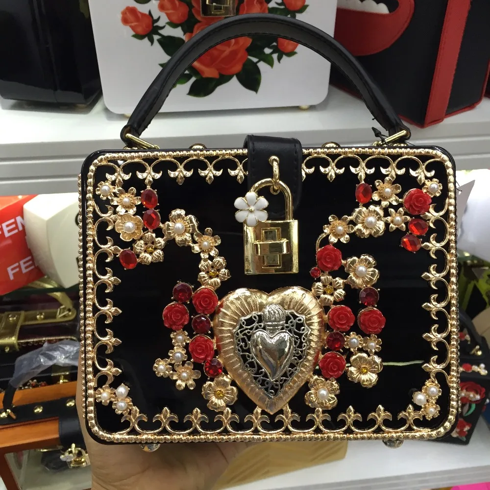 

2016 Special Offer New Polyester Hard Hasp Flowers Of Luxury Women Evening Bag Clutch Yakeli Handbag Shoulder Bag, Messenger
