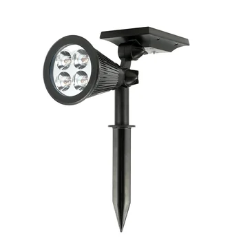 

1/2 Pcs Outdoor Solar Lights 2-in-1 Waterproof 4 LEDs Landscape Lighting Spotlight Wall Light for Yard Garden Pool _WK
