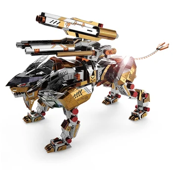 Microworld Models A Roaring Lion Knight model DIY laser cutting Jigsaw puzzle fighter model 3D metal Puzzle Toys for adult gifts