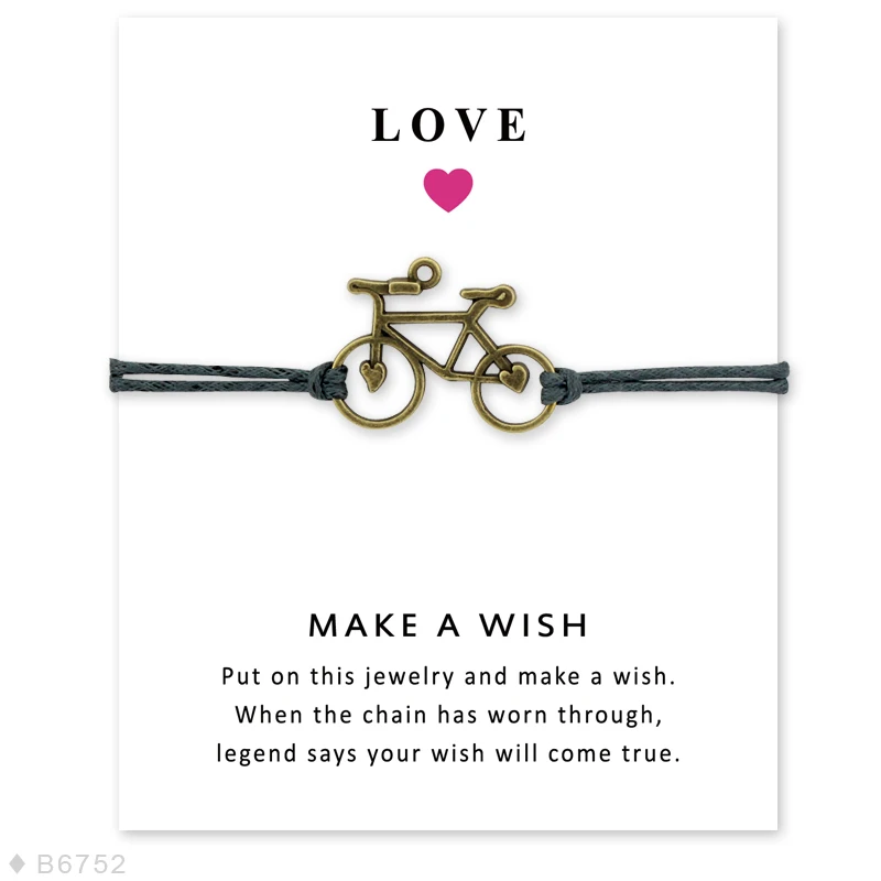 Bicycle Charm Card Bracelets bracelet jewelry For Women Men Girl Boy