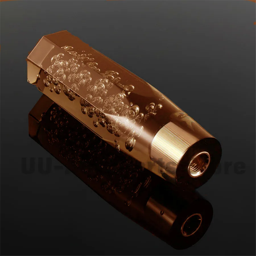 Details about / VIP 150mm Transparent Manual Black Octagon Crystal Bubble Shift Knob Universal 5