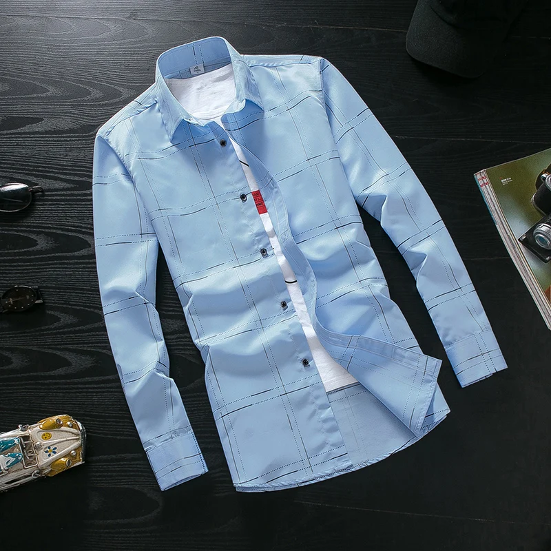 Дешевая Новинка весна лето осень мужские модные повседневные Рабочие Рубашки MC112 - Цвет: 8