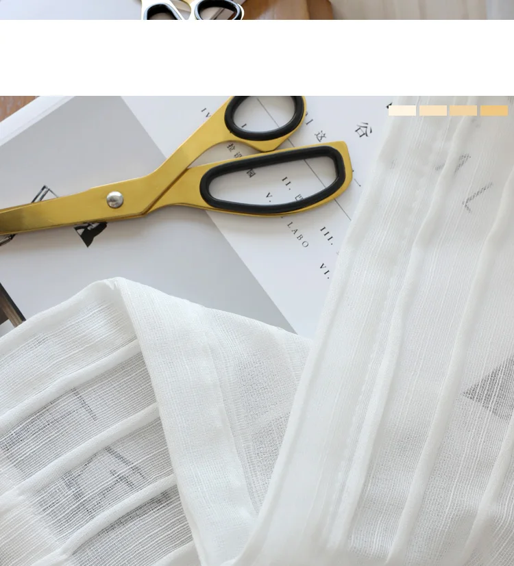 CITYINCITY Striped Tulle Curtains For livingroom White Luxury Drape Curtain for Kitchen Bedroom ready made curtain Customized09
