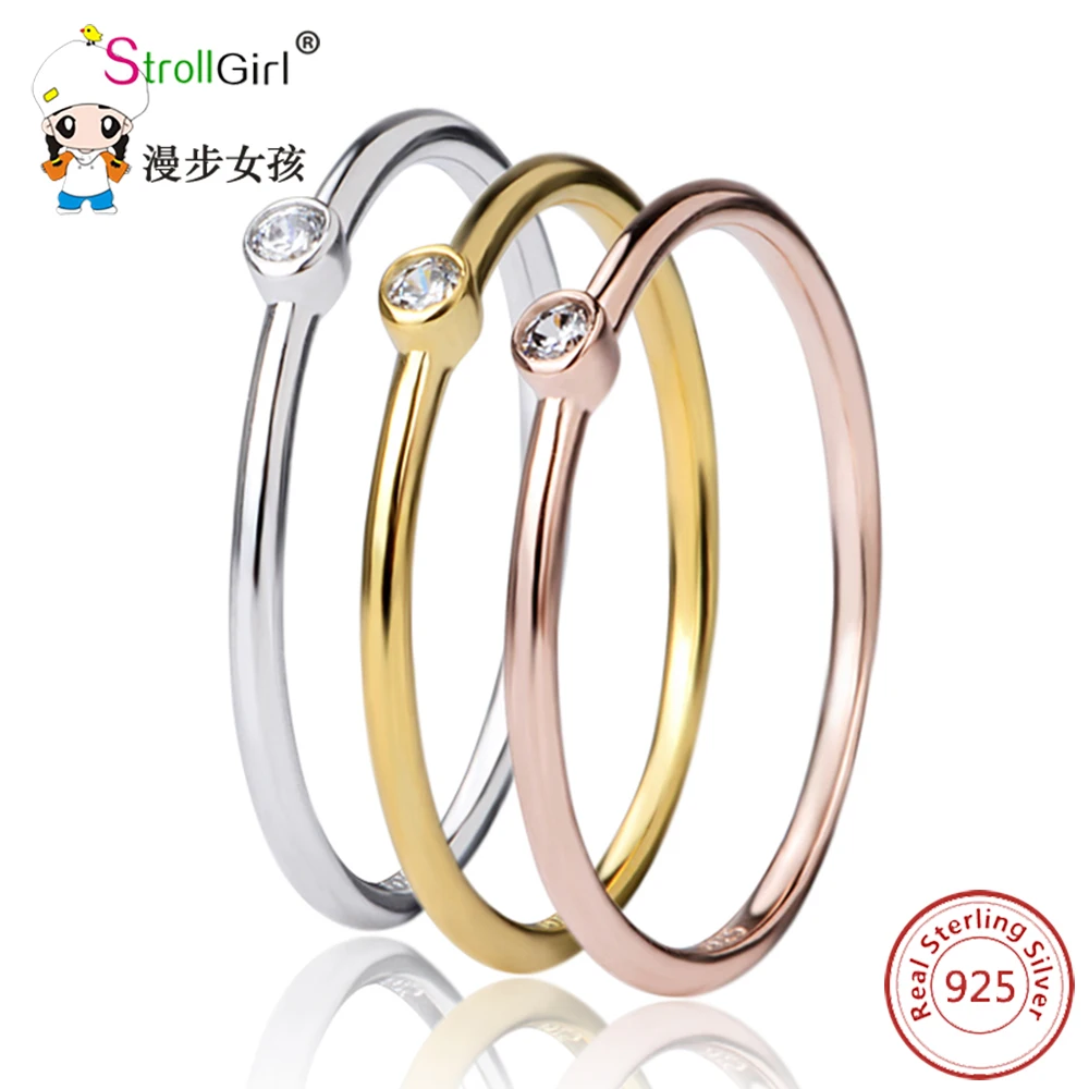 

Cubic Zirconia Stone Ring Female 925 Sterling Silver Rose Gold Triple Ring Set Colorful Opal Rings for Women Fashion Jewelry