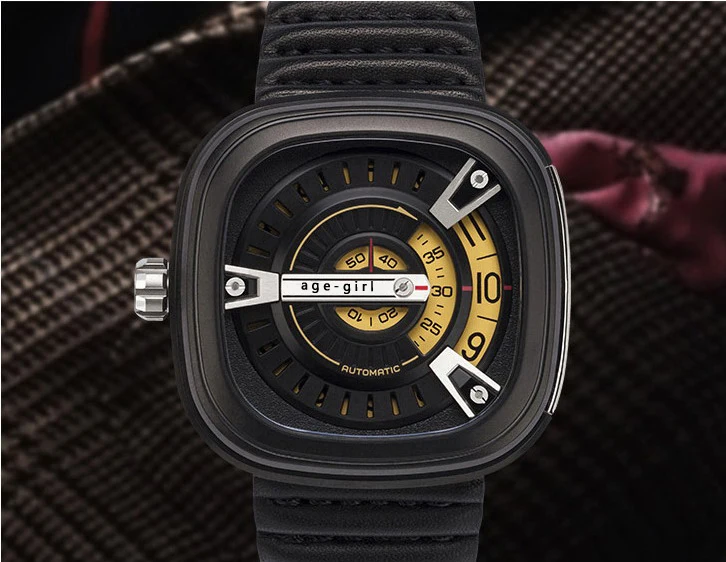 

Brand New Gent Watch M1-1 Ion Plated Seven Stainless Steel Silver M2-1 Black Leather Friday Calfskin Mineral Men Quartz Watches