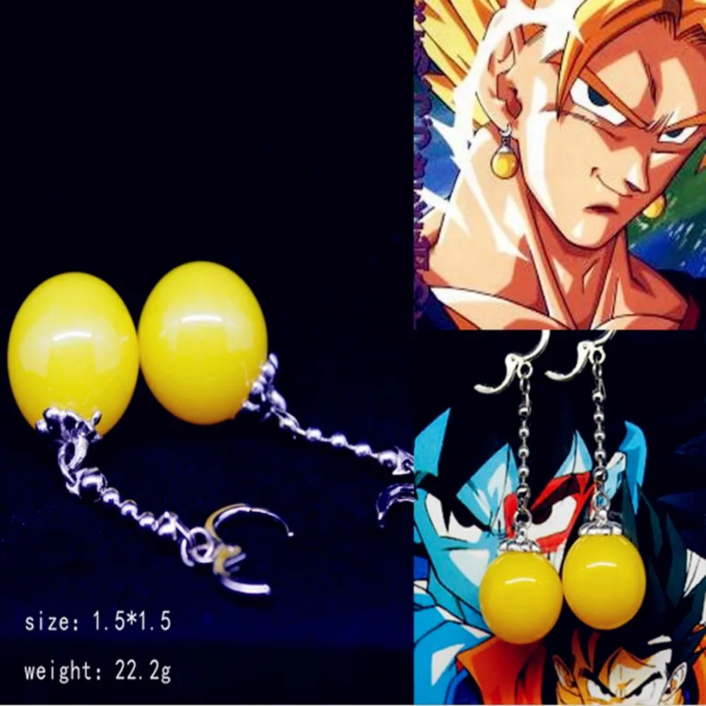 

Dragon ball dragonball Potara Cosplay earrings Zinc Alloy DBZ Super Saiyan Kai resin earrings Lovely Gift Toys classic toys 2017