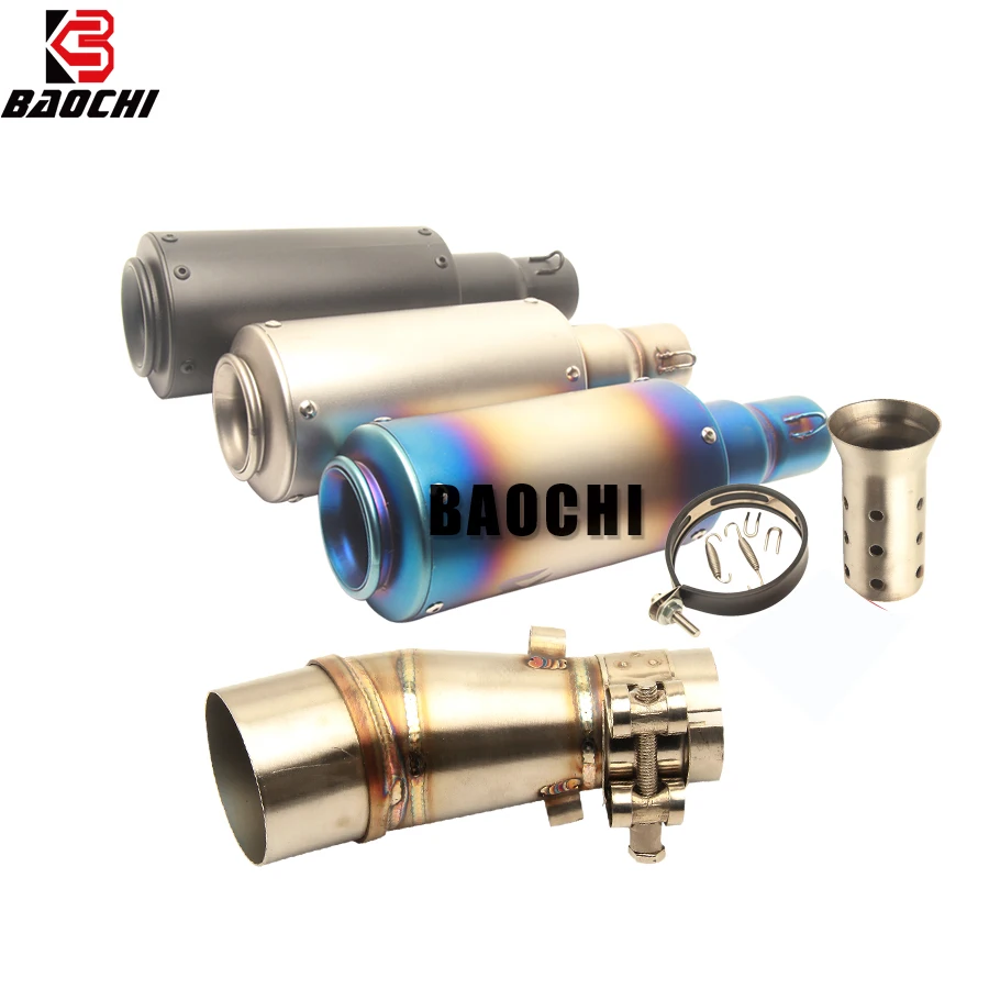 

Motorcycle exhaust system Middle tube escape Muffler DB killer for Kawasaki Ninja Z250 Z 250 300cc 2008 2009 2010 2011 2012-2018