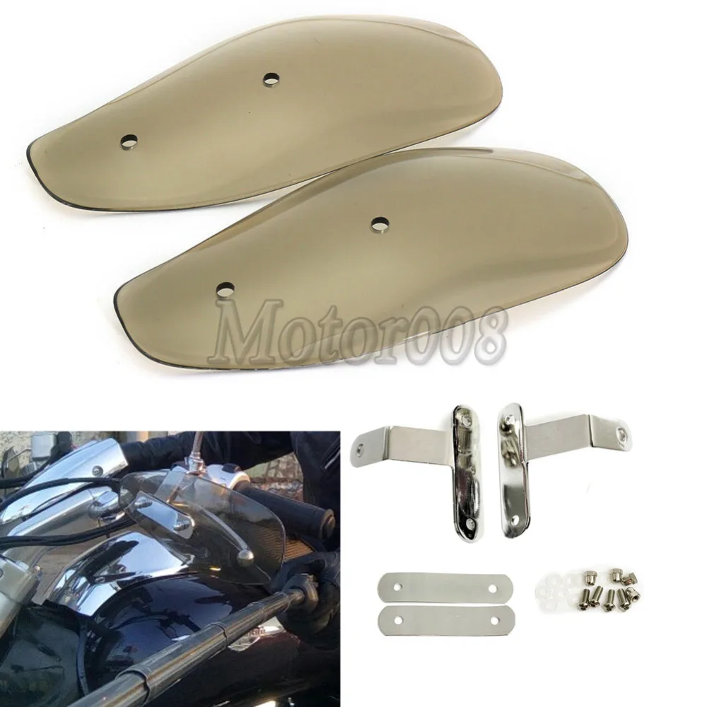 Smoke Motorcycle Handguard Hand Guards Wind Cold Protector Windshield Deflectors Curve