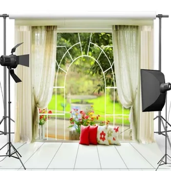 

Bedroom Window Curtains Flower Living Room Backgrounds Vinyl cloth High quality Computer print wall backdrop