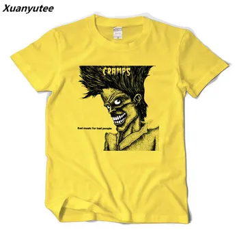 

Xuanyutee The Cramps Punk Rocks T-shirt Men 3D Print Cotton O-neck Short Sleeve T shirt Homme EU 2XL Casual Heavy Rock Roll Tees