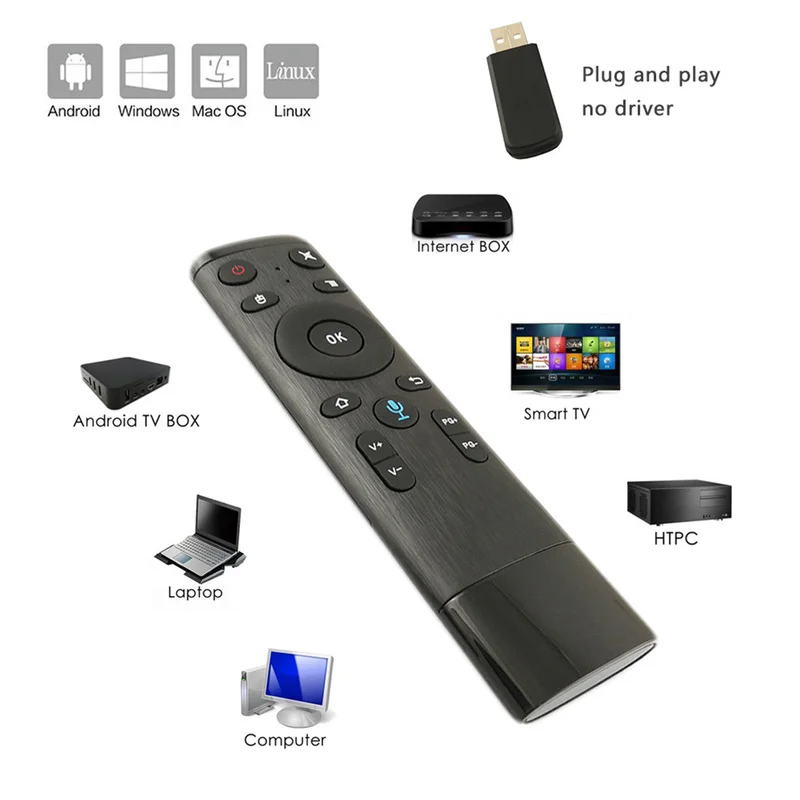 

Set-Top Box Universal Remote Control Fly Air Mouse For Gyro Detection Game 2.4G Wireless Microphone Remote Control For Smart TV
