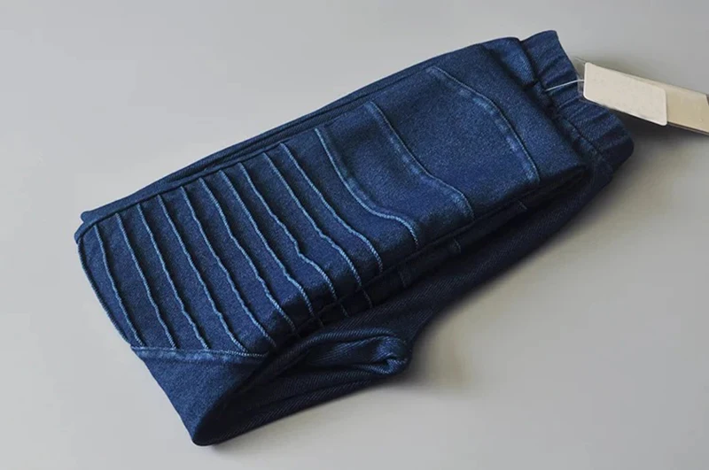 Белла философия S колено плиссированные 4-way спандекс джинсы Тонкий был тонкий карандаш брюки черный темно-синий