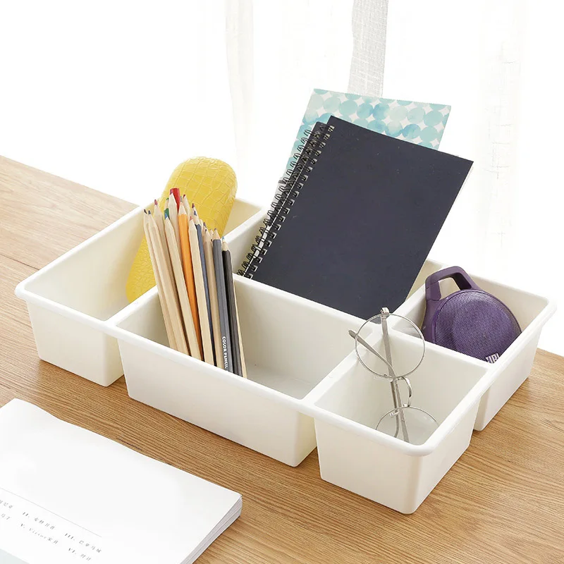  Plastic Makeup Organizer 5 Grids Desktop Storage Box Cosmetic Sundries Case Container 66CY