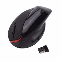 Vertical 2400 DPI Gaming Mouse Óptico sem fio Recarregável Ratos Jogo Para Pro Jogador Preto