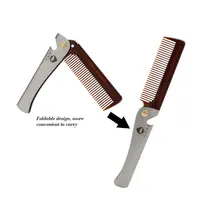 Ретро масляная голова расческа из нержавеющей стали раскладные гребни для мужчин борода желтоватый цвет расческа путешествия открытый дозатор вина 1 шт. коричневый