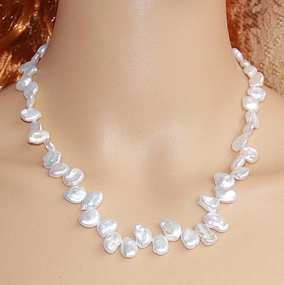 Regalo collar de perlas de agua dulce de Color blanco, joyería de perlas barroca de 11 12mm, joyería de dama de honor para mujer|Collares tipo gargantilla| - AliExpress
