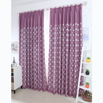 

Modern Purple Blackout Curtains for Living Room Cotton and Linen Curtains for the Bedroom Embroidered Luxury Window Curtain